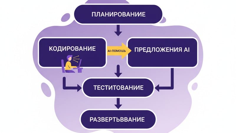 Интеграция AI-инструментов (CodePilot, Copilot) в ежедневный рабочий процесс разработчика.